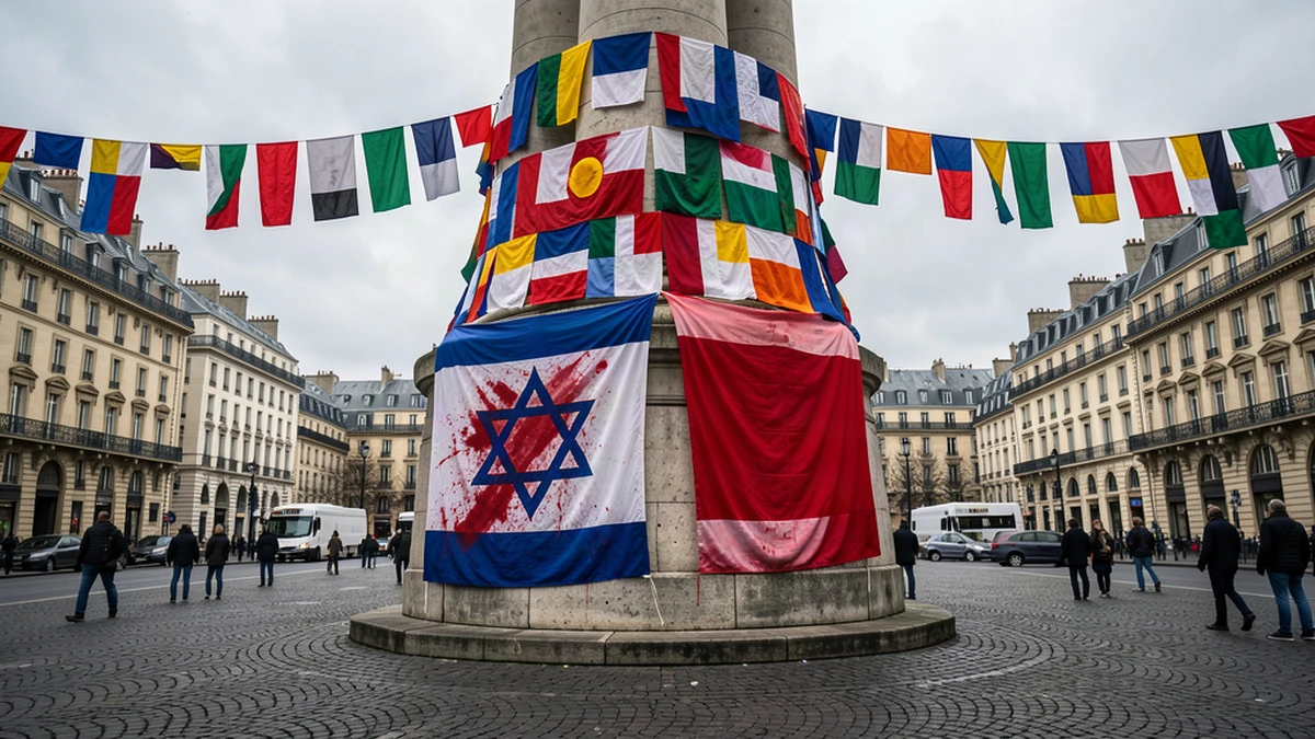 Drapeau israélien vandalisé Paris : l'ambassade d'Israël dénonce une « capitulation inacceptable » place de la Bastille
